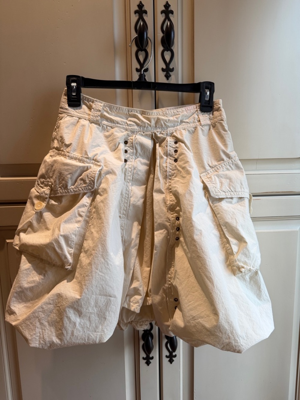 Jean Paul Gaultier Cream Utility Skirt with Navy Label